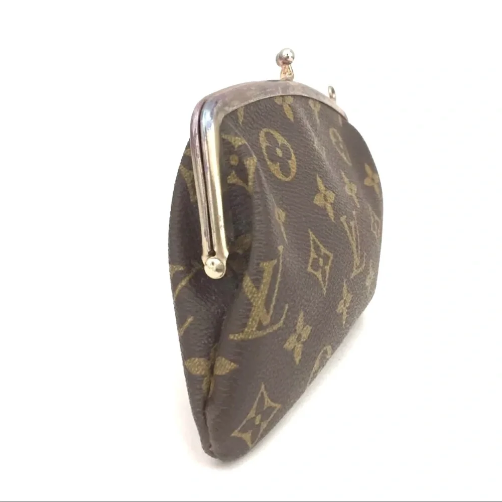 AUTH Louis Vuitton RARE Monogram French Twist Purse Kisslock Pouch - Picture 2 of 8